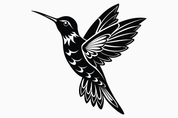 humming bird silhouette vector art.eps