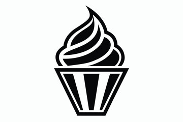 minimalist cup ice cream logo vector.eps