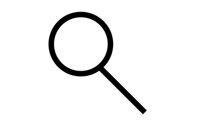 Search icon white background. Search magnifying glass icon.