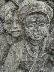 Lintel sculpture background, Ancient low relief, Art background.