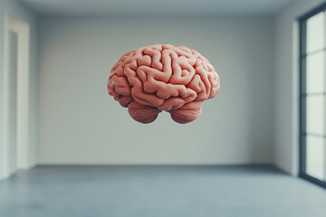 AI human brain, microchip in a brain, brain and computer