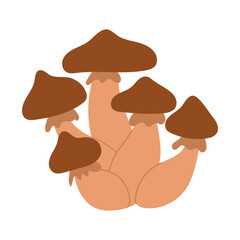 Honey fungus mushrooms, vector illustration of Armillaria mushrooms forest mushrooms hand drawn in cartoon style. Colored icon, ideal for botanical illustrations, autumn.