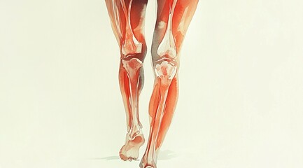 Watercolor Painting of a Woman's Leg and Knee - Back View