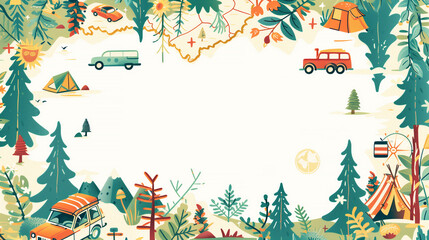 Travel Camping Map. Adventure Banner Concept