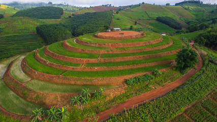 Beautiful  rice terraces in the countryside of northern Thailand, Phitsanulok province, Thailand.