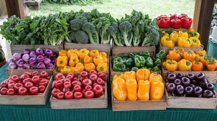 Colorful fresh vegetables from the farmers market Bright produce Farm-to-table