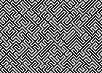 Maze seamless pattern. Abstract mosaic texture. Vector illustration.