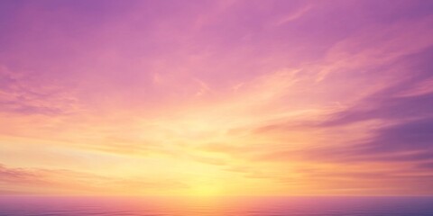 Fototapeta premium Ethereal Seascape at Dusk: A Fantasy-Inspired Panoramic Sky Filled with Vivid Purple, Orange, and Yellow Hues for an Uplifting and Tranquil Experience.