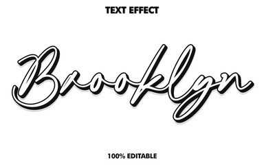 Obraz premium Retro college typography Brooklyn city slogan with outline font for man and woman tee t shirt or sweatshirt