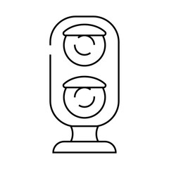 railway traffic light line icon vector. railway traffic light sign. isolated contour symbol black illustration