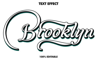 Retro college typography Brooklyn city slogan with outline font for man and woman tee t shirt or sweatshirt
