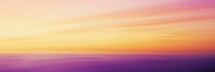 Naklejka premium Ethereal Skies: A Fantasy Panorama of Sunset and Sunrise with Vibrant Gradients of Purple, Orange, and Yellow Hues, Inspiring Tranquility and Exhilaration.
