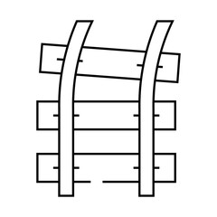 rail road line icon vector. rail road sign. isolated contour symbol black illustration