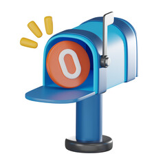 Empty Inbox 3D Illustration, Modern Mail and Notification Design