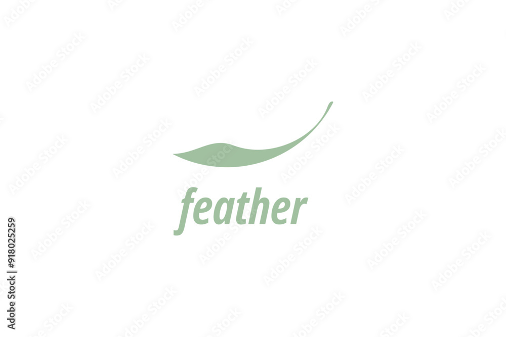 Aufkleber template logo design solution with simple feather image