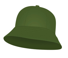 Green  fisherman hat. vector illustration