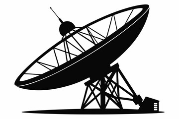 
Satellite dish antenna silhouette vector, Satellite dish icon