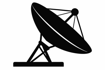 
Satellite dish antenna silhouette vector, Satellite dish icon