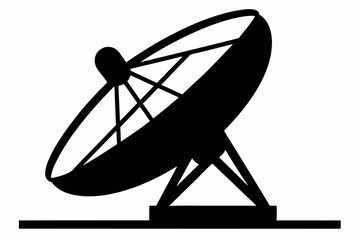 
Satellite dish antenna silhouette vector, Satellite dish icon