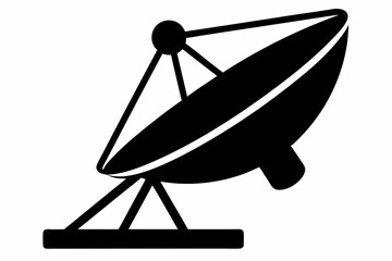 
Satellite dish antenna silhouette vector, Satellite dish icon