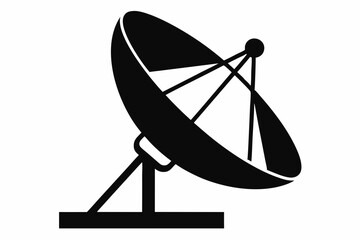 
Satellite dish antenna silhouette vector, Satellite dish icon