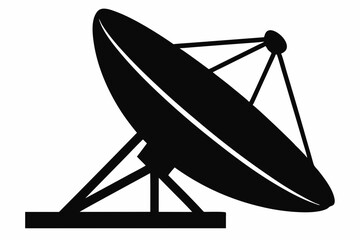 
Satellite dish antenna silhouette vector, Satellite dish icon
