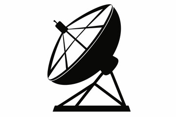 
Satellite dish antenna silhouette vector, Satellite dish icon
