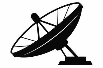 
Satellite dish antenna silhouette vector, Satellite dish icon