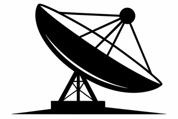 
Satellite dish antenna silhouette vector, Satellite dish icon
