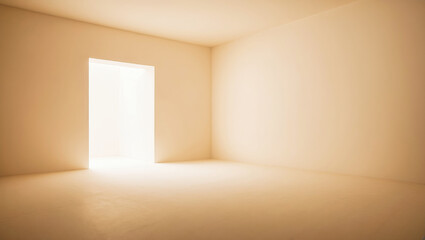 Fototapeta premium Clean white empty room under a soft lighting