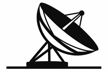 
Satellite dish antenna silhouette vector, Satellite dish icon