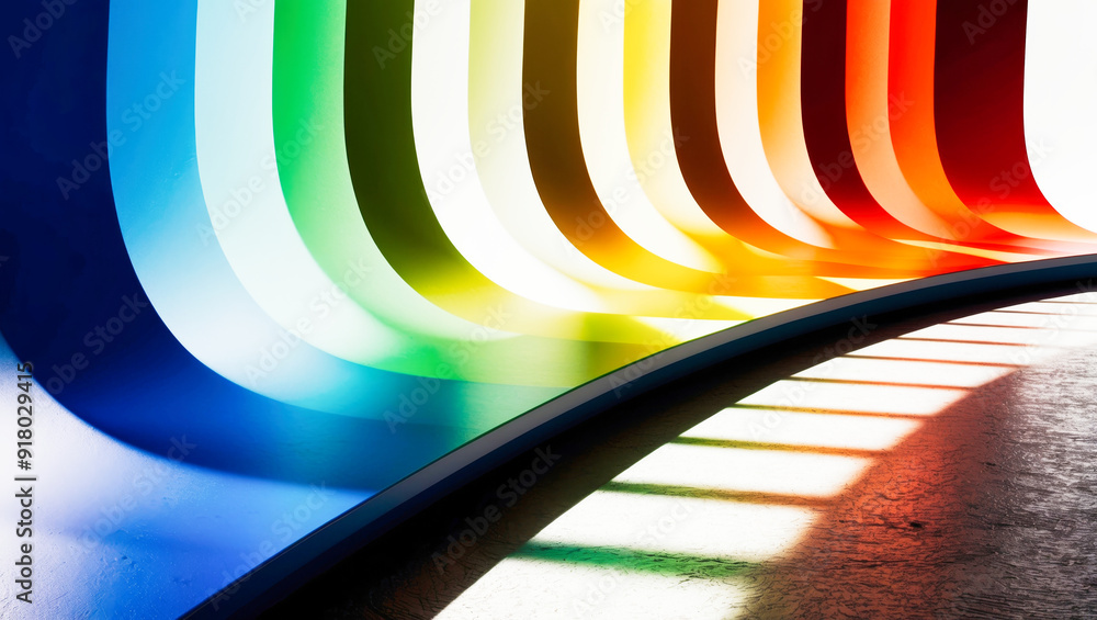 Poster abstract design with gradient colored shapes