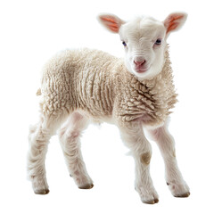 Fototapeta premium Cute sheep isolated on a transparent background for web, banner, wallpaper