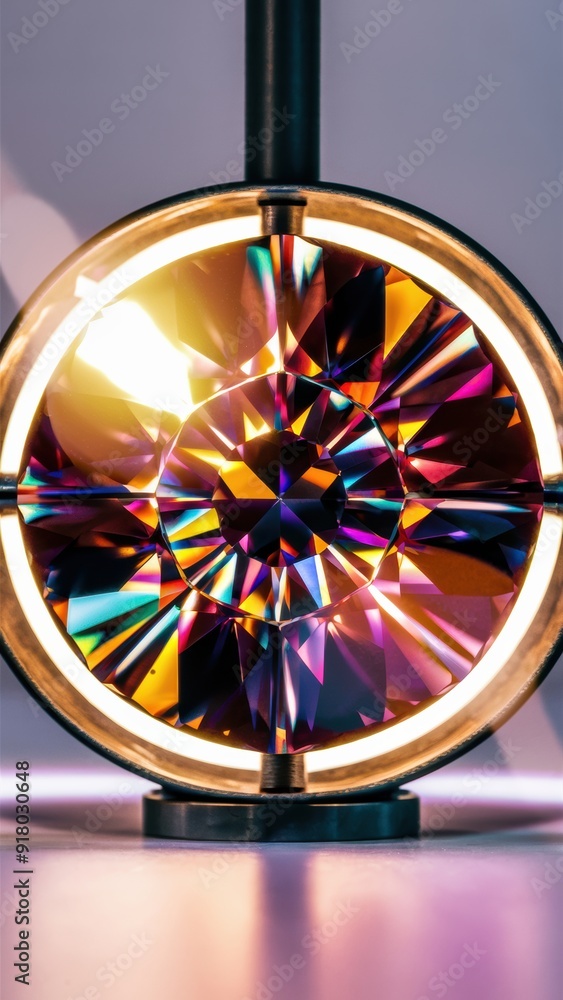Poster a close up of a round object with an interesting design, ai