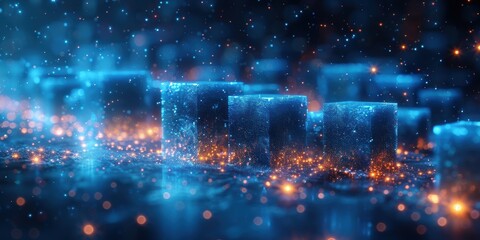 Obraz premium Abstract Blue and Orange Lights