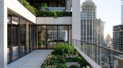 Urban Oasis at a High-Rise Condominium: Tranquility in the Sky with Rooftop Garden Delights
