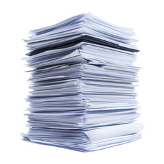 Stack Of Business Reports And Documents On Transparent Png Background For Business Documentation . Generative ai