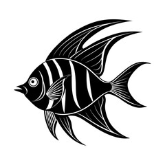 Naklejka premium angelfish silhouette vector illustration