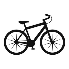 Obraz premium Isolated on white, a vintage black bicycle with a wheel, seat, and chain, evokes retro sport and transportation