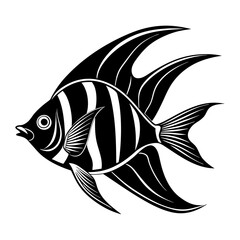 Naklejka premium angelfish silhouette vector illustration