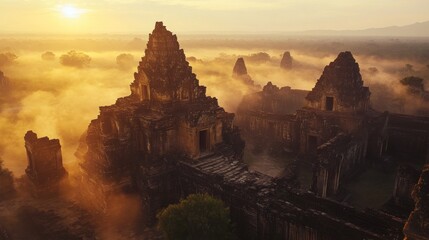 Ancient Temple in the Mist