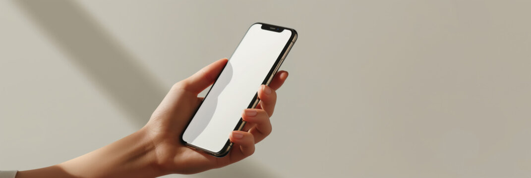 Photo of female hands with smartphone