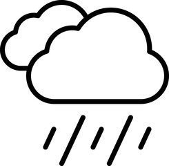 Simple outline cloud vector icon. Symbol for forecast and online data storage. Isolated illustration in white background.