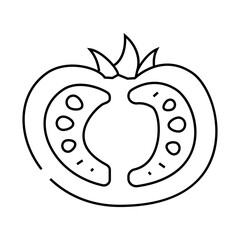 half tomato line icon vector. half tomato sign. isolated contour symbol black illustration