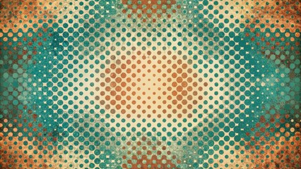 Retro-inspired abstract background featuring distressed halftone dots in muted colors, evoking a nostalgic grunge aesthetic with a textured, vintage feel.