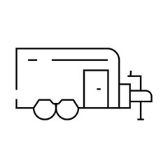 trailer house on wheel line icon vector. trailer house on wheel sign. isolated contour symbol black illustration
