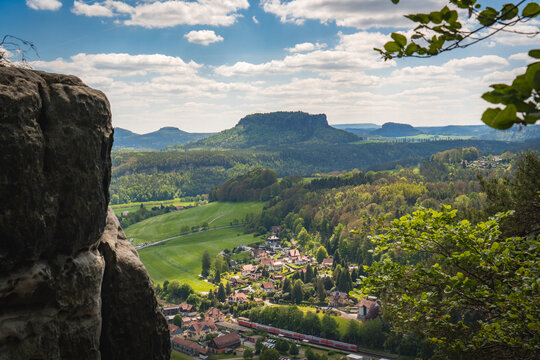 saxon switzerland landscape with mountains