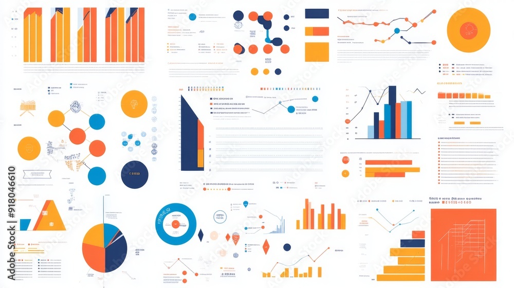 Poster a visually engaging infographic with a mix of icons, statistics, and charts, designed to present inf