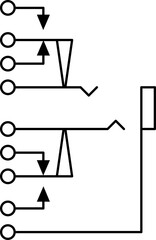 Electronic circuit symbols. Graphic symbols for electrical components in schematic circuit diagrams. Vector .