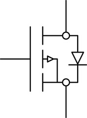 Electronic circuit symbols. Graphic symbols for electrical components in schematic circuit diagrams. Vector .